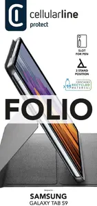 Tablet case Folio for Galaxy Tab S9, faux leather, stand function, fits 11" (27.9 cm), 305 g