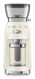 Burr coffee grinder Smeg CGF03CREU, conical burr, 150 W, 240 g bean hopper, cream