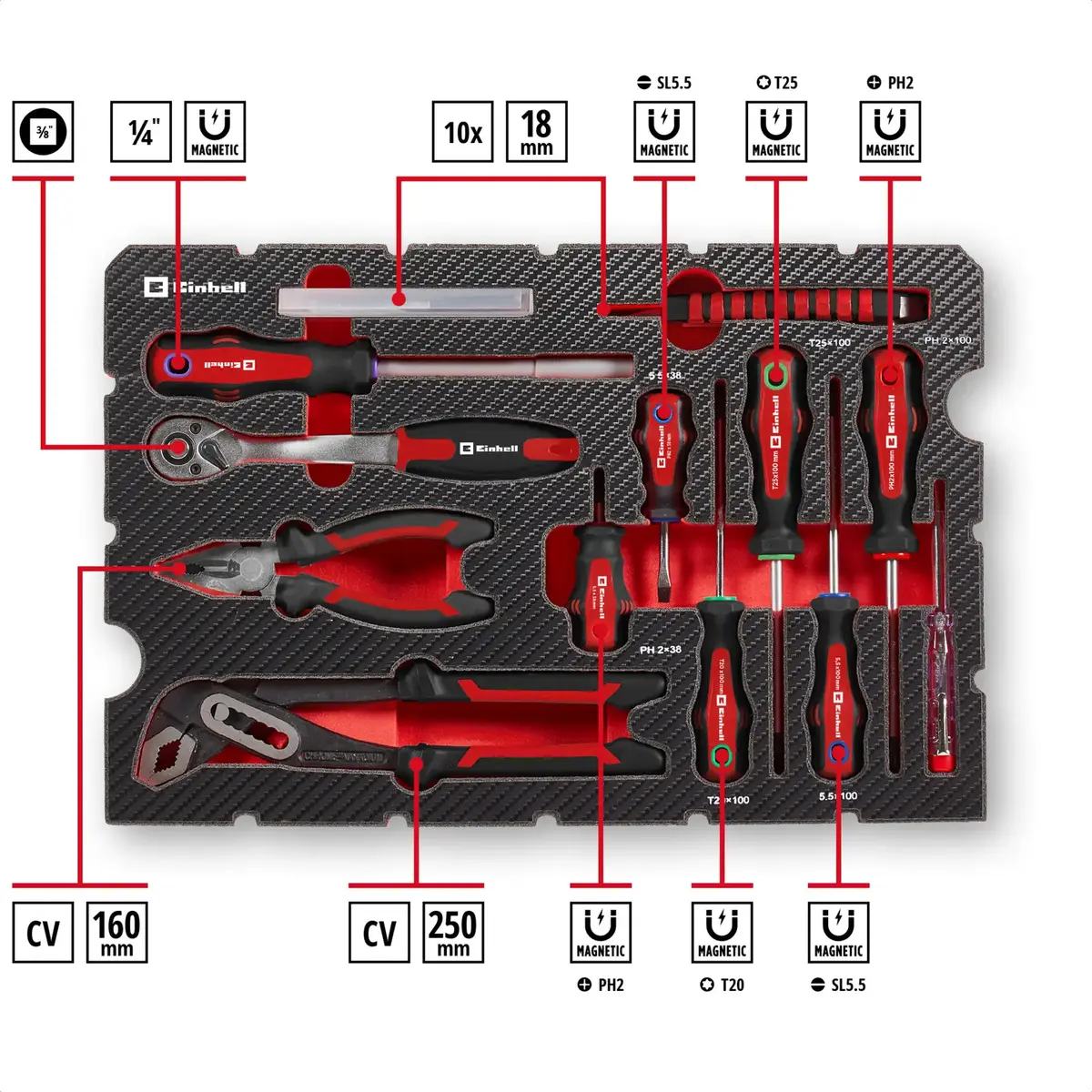 Einhell-KWB E-Case набор 80 предметов Photo 3