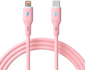 USB Type-C to Lightning Cable Akyga AK-USB-71, 1 m, 30W, silicone, pink