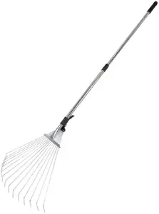 Garden rake AWTools AW64243 adjustable telescopic wire fan rake, 15 tines