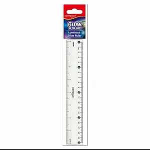 Ruler Keyroad Luminious 20 cm — plastic fluorescent transparent with hanging hole
