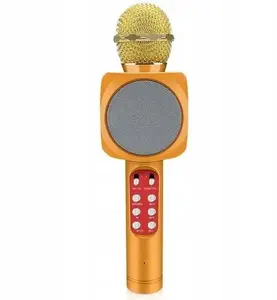 Karaoke Bluetooth mikrofons No name WS-1816, 16W jauda, LED 360, zelta