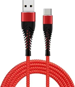 USB-A to USB-C cable No name Fusion Fishbone 1.5 m, 30W (3A), red