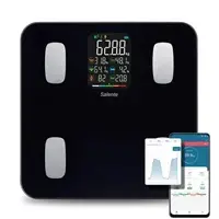 Viedās ķermeņa svara kapacitātes svari Evolveo MaxFit ar Bluetooth, melni
