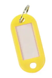 Q-Connect Key Hangers, 50x22 mm, Yellow, 100 Pieces