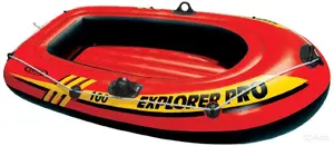 Надувная лодка Intex Explorer Pro 100 — для 1 человека, винил, 1600×940×290 мм, черная/красная/желтая
