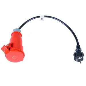 Wire connector Akyga AK-SC-E06 CEE 5-pin female, 0.5 m cable, black/red