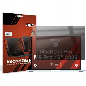 Privacy screen filter GrizzGlass SecretGlass for Apple MacBook Pro 16" compatible with M1/M2/M3/M4/M5