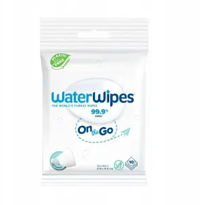 WATER WIPES On The Go wet wipes, pack of 10 — travel-sized baby cleansing wipes