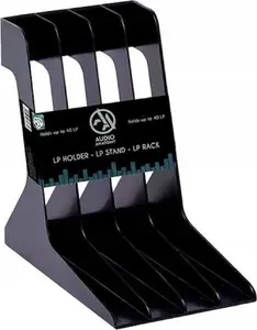 Vinyl record stand Jcpal — black, freestanding display for LPs and singles