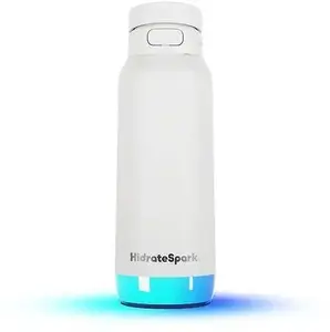 Viedā ūdens pudele HidrateSpark PRO 2 950 ml Balta — hidratācijas izsekotājs ar LED sensoru