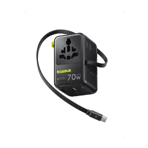 Charger Baseus EnerCore CG11 — Indoor AC fast charger, 2x USB‑C, 1 m cable, black