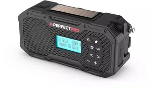 Avārijas radio PerfectPro E-100 — portatīvs bateriju barots AM/FM/NOAA uztvērējs