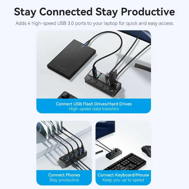 Vention CHWBF USB 3.0 hubs — 4×A + 1×C Photo 7