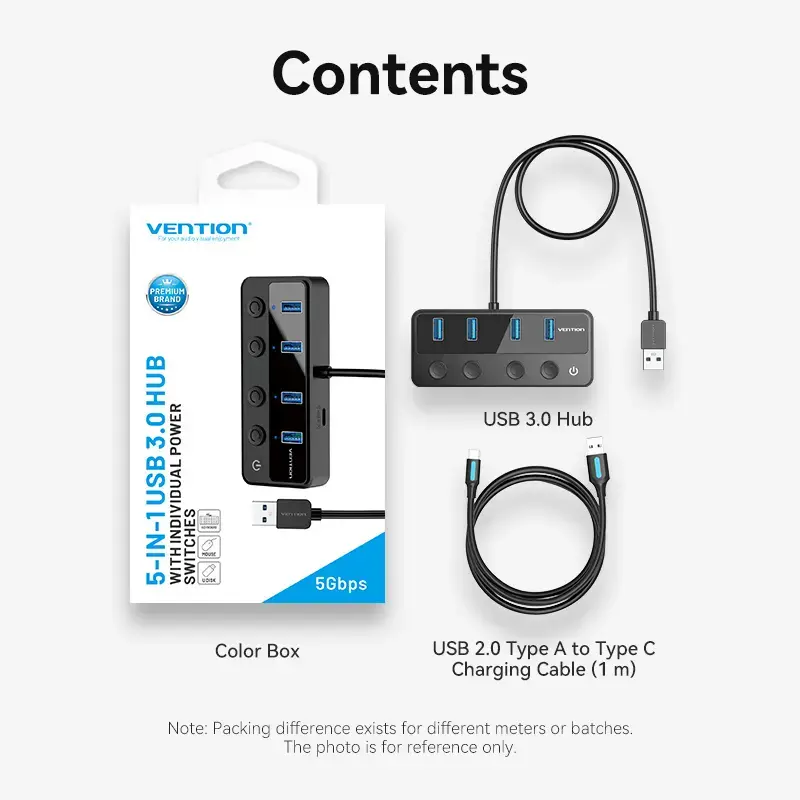 Vention CHWBF USB 3.0 hubs — 4×A + 1×C Photo 13