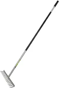Металлический садовый грабель AWTools AW64236 L140, 14 зубьев, цельная голова