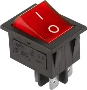 Illuminated Switch LechPol IRS-201-1A black/red – single-pole illuminated rocker switch