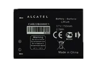 Battery for Alcatel OT-2012D / OT-2007D, ALCATEL CAB22B0000C1 Li‑Ion 750 mAh