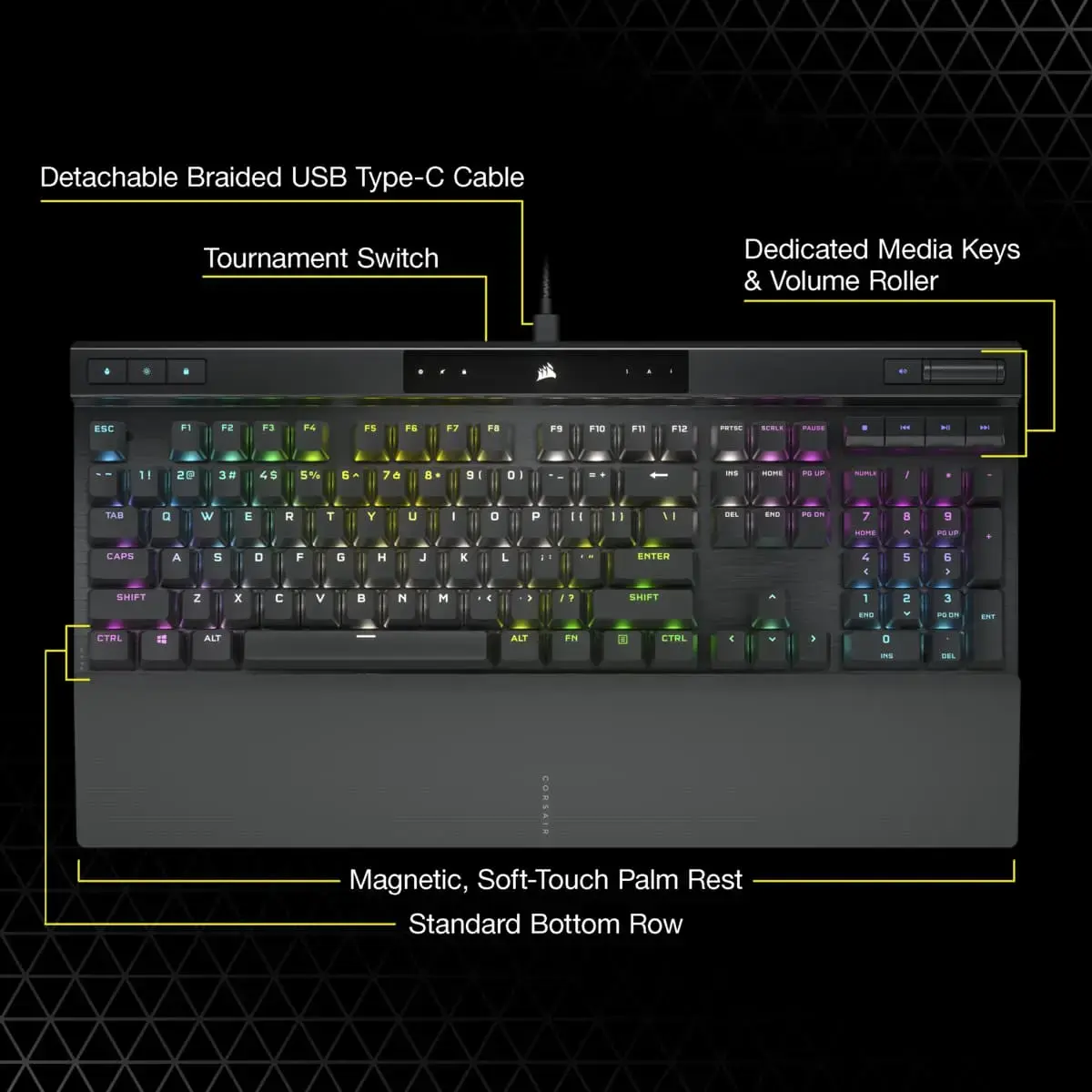 CORSAIR K70 RGB PRO spēļu tastatūra AZERTY Photo 7