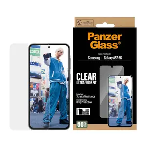 Защитное стекло PanzerGlass Ultra-Wide Fit для Samsung Galaxy A57 5G — прозрачное, устойчивое к царапинам