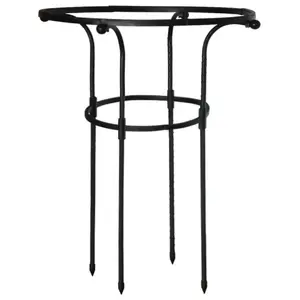 Plant support BESK model 9154540, metal ring D20/D40 cm H65 cm, black