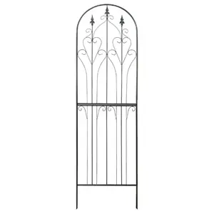 Decorative metal trellis BESK 65x220 cm, black — climbing plant support