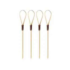 Party food skewers Papstar LOOP bamboo 10 cm, pack 40 pieces, 0.017 kg each