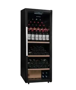 Kompresora vīna dzesētājs Climadiff CPW204B1 — brīvi stāvošs pagrabs, 204 pudeles, 5–20°C, skārienvadība, LED, melns, 595×700×1588 mm