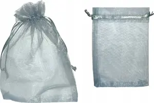 Gift organza bags MFP paper 15x10 cm silver, pack of 10