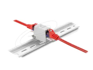 Кейтстоун-модуль DELOCK 90934 — плоский RJ-45, бело‑серый, 30.5×46.6×18 мм
