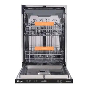 Iebūvējamā trauku mazgājamā mašīna Kluge KVD4600P ar invertora motoru, programmas 40°/57°/60°/67°, pusslodze, 24h aizture