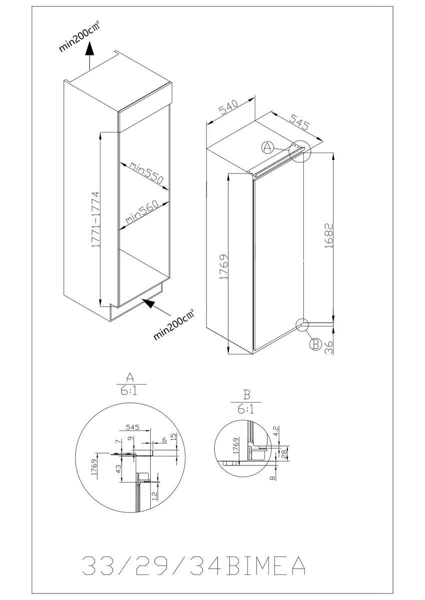 Встраиваемый холодильник Kluge KC2394J Photo 3