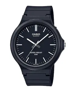 Casio Standard MW-240-1EVEF kvarca rokas pulkstenis ar melnu polimēru korpusu un 3 gadu baterijas darbības laiku