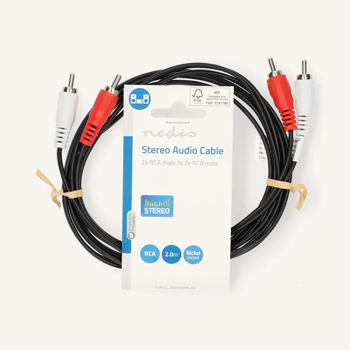 Audio kabelis ADAPTEC CAGL24200BK20 2 m 2×RCA Photo 3