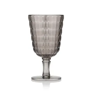 Wine glass DEPA Allegra Jumbo 450 ml, acrylic, grey transparent