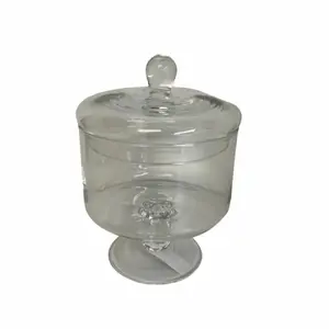 Glass Sweets Dish on Pedestal with Lid Arkolat H18cm D14cm