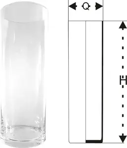 Cylinder Glass Vase Arkolat H35cm D14cm — Glass Cylinder Vase, 35 cm Height, 14 cm Diameter