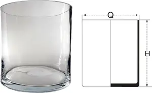 Arkolat glass cylinder candle holder H18×Ø18 cm – cylindrical glass decor