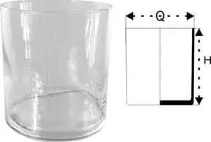Glass Cylinder Lamp Cover Arkolat H16 cm D15 cm, clear glass