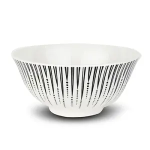 Фарфоровая миска NAVA Iris 15,5 см, черно-белая