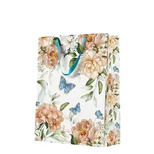 Gift Bag Paw Decor Collection BLUE BUTTERFLY 30x41x12 cm — paper carry bag with handles