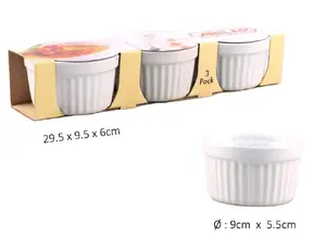 Ramekīnu komplekts 3 gab., Anitex, keramikas, Ø 9,5 cm, piemēroti cepeškrāsnij
