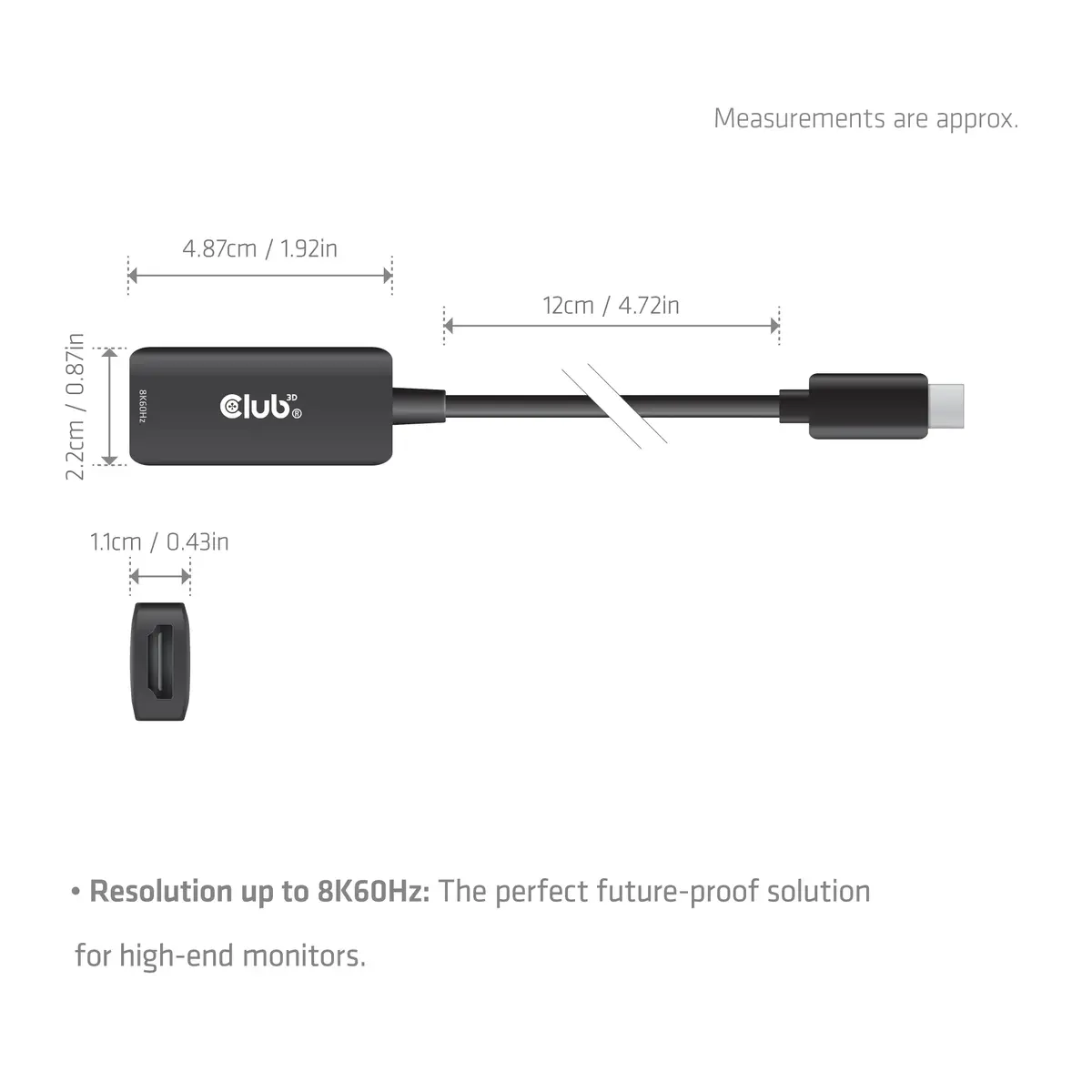 Club 3D USB-C на HDMI 2.1 адаптер CAC-2505 Photo 3