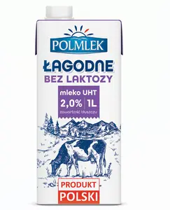 Piens Polmlek 2% bez laktozes UHT 1 l