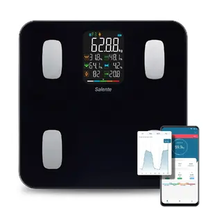 Viedas personīgās diagnostiskas fitnesa svari SALENTE MaxFit ar Bluetooth, melni