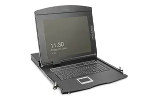 19" LCD modulārā konsole skapim, DIGITUS DS-72221-1UK, 1-porta VGA KVM, UK tastatūra