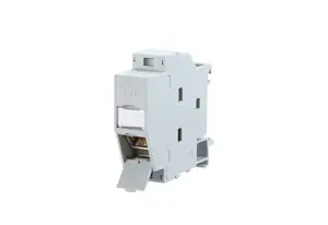 DIN-rail E-DAT module MetzConnect REGplus IP20 with CAT6A jack for TH35, grey