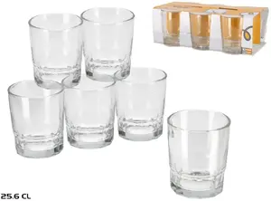 Glass drinking set Lumarko 6 pieces 256 ml, dimensions 9 × 8 × 8 cm