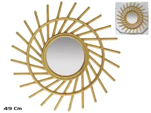 Настенное зеркало Decorlife круглое Ø49,5 см, глубина рамы 1,8 см, модель 8445393201870